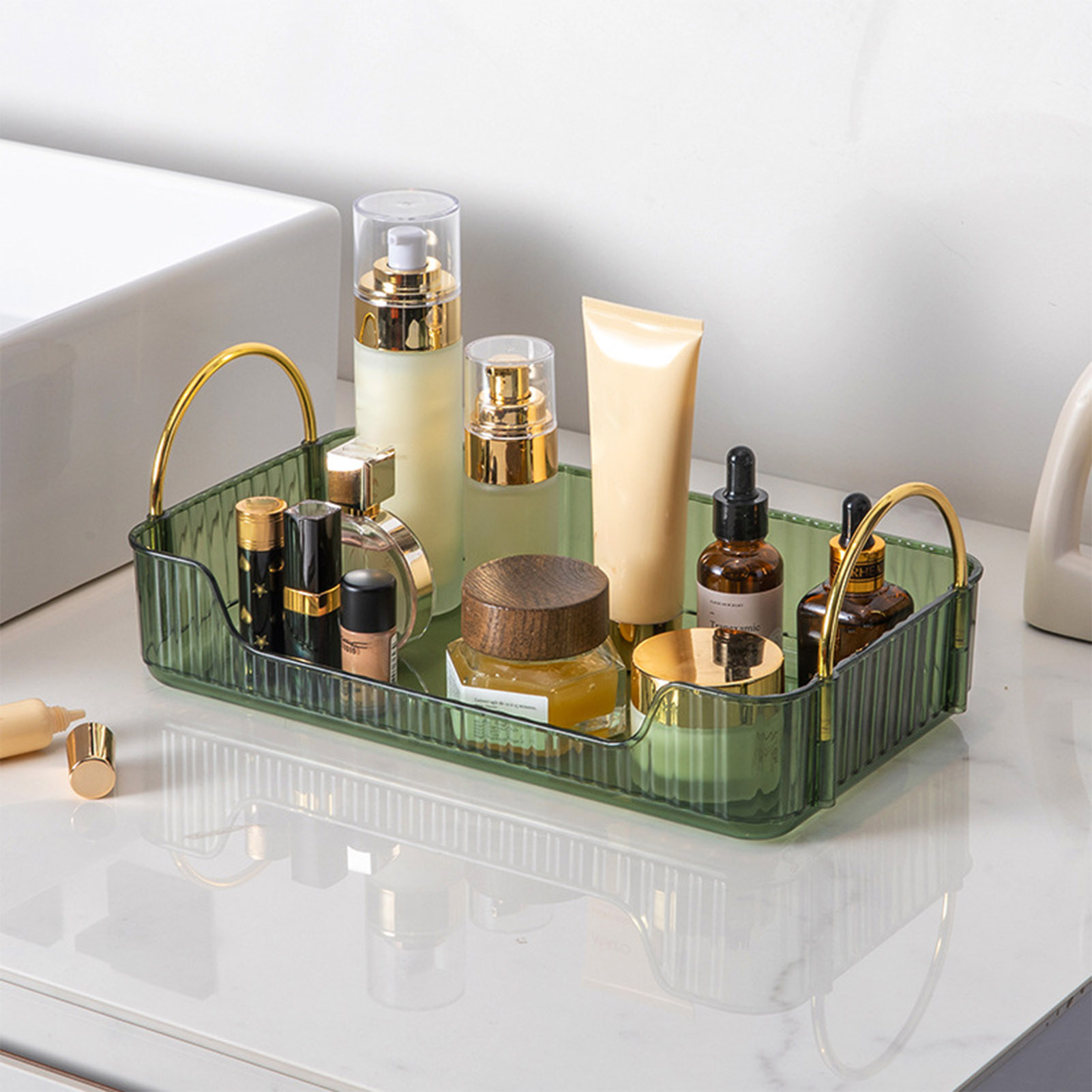 Beauty Makeup Box - Bathroom Organizer Rack Light Luxury Acrylic