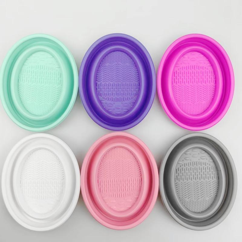 Beauty Makeup Box - Folding Powder Puff Cleaning Bowl Eyeshadow