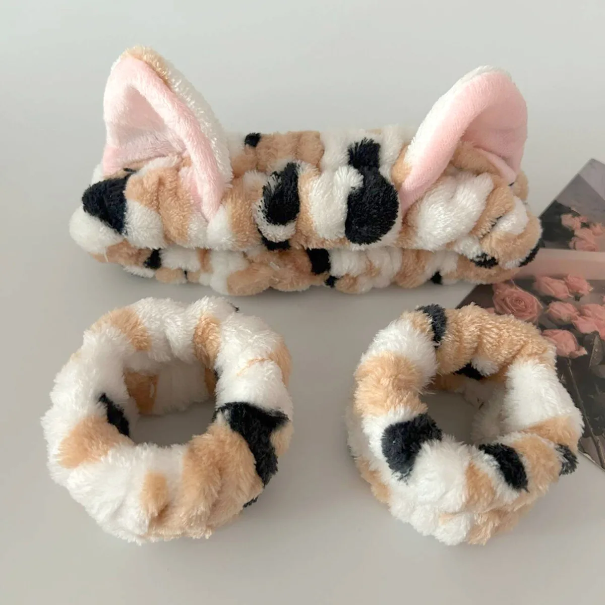 Makeup Beauty Set - 3pcs/set Cute Cat Ear Leopard Print