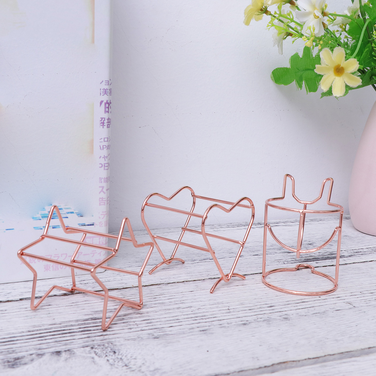 Beauty Makeup Sponge - 3Pcs Elegant Metal Makeup Sponge Holder