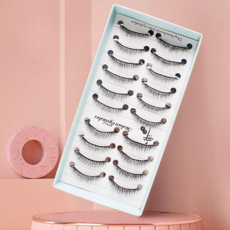 False Eyelashes Natural - New 10 Pairs Natural Long Wispy