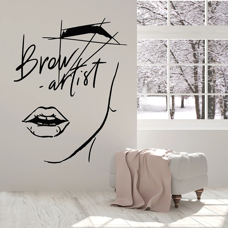 Beauty Makeup Artist - Abstract Girl Face Wall Decal Eyelashes