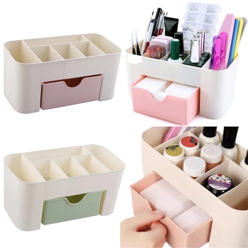 Beauty Makeup Box - Nail Art Organizer Desktop Drawer Cosmetic