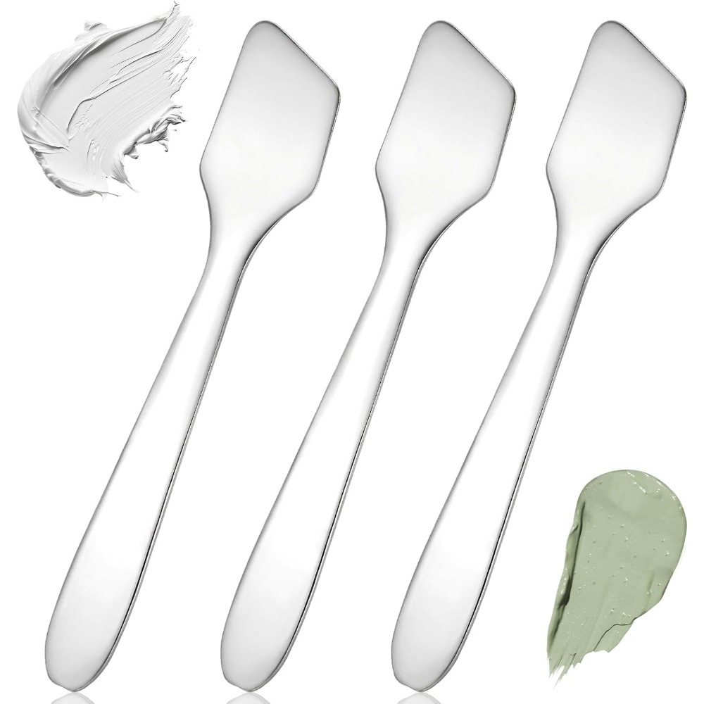 Beauty Makeup Cream - 3-Piece Mini Stainless Steel Makeup Spatulas,