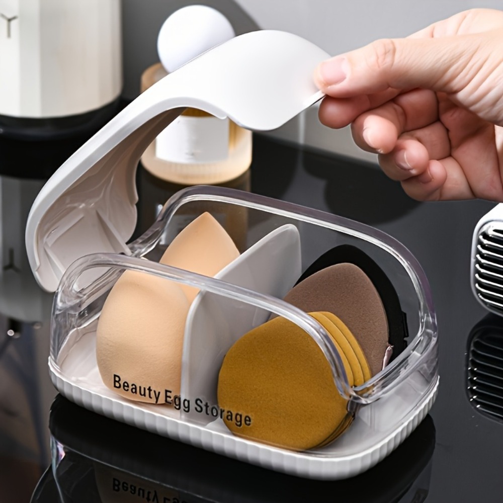 Beauty Makeup Sponge - Dual Compartment Beauty Sponge Storage Box