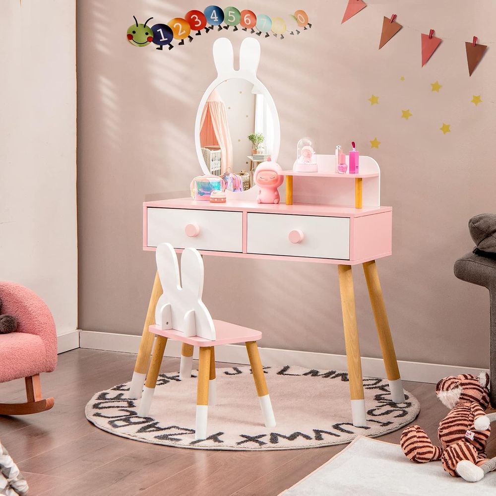 EY Kids Vanity, Rabbit Themed  - Beauty Makeup Set For Kids 评论和价格