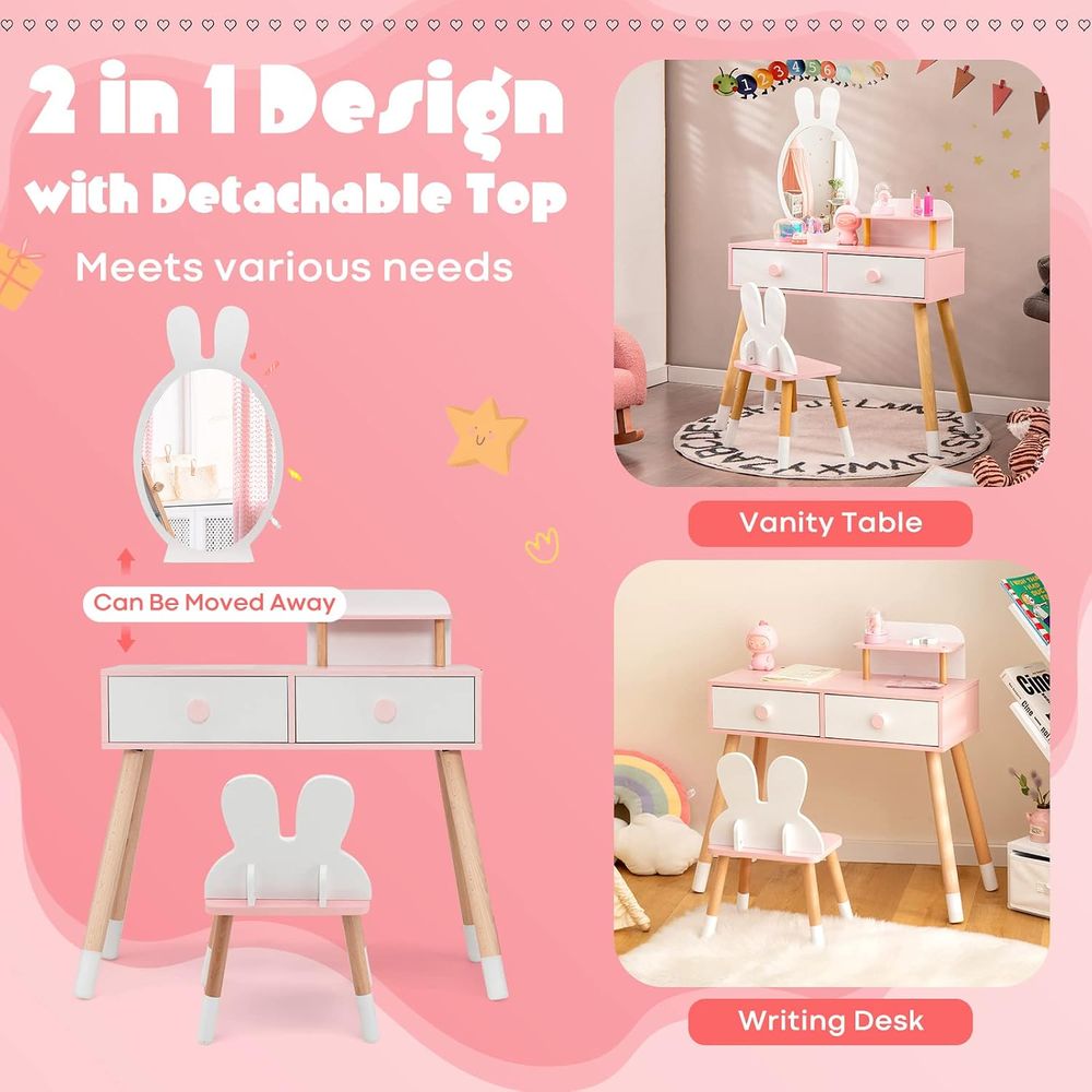 EY Kids Vanity, Rabbit Themed  - Beauty Makeup Set For Kids 评论和价格