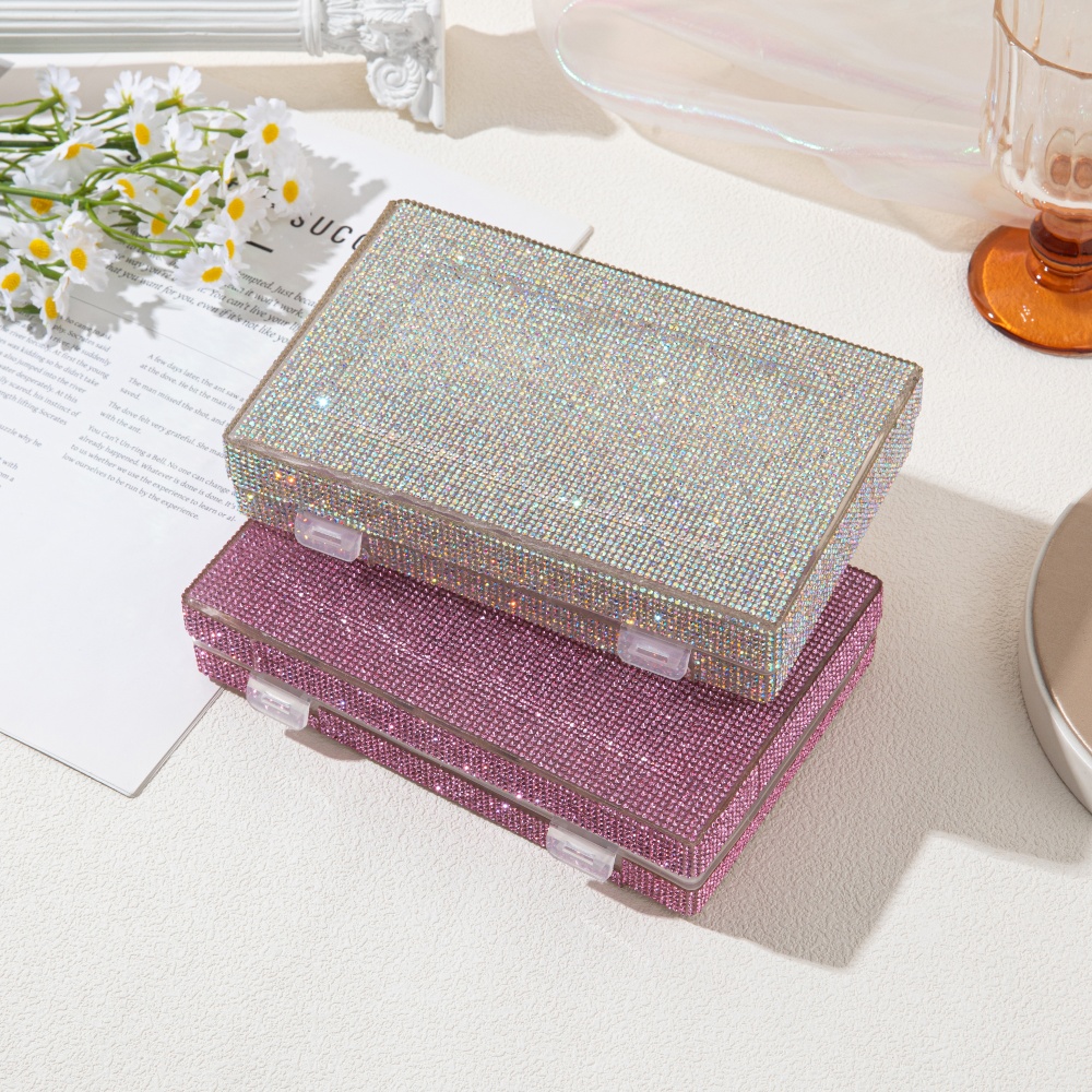 Luxury Shiny Rhinestone Storag - Beauty Makeup Box 评论和价格