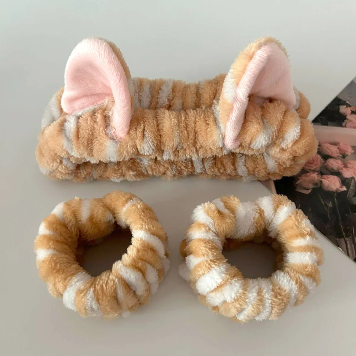 3pcs/set Cute Cat Ear Leopard  - Makeup Beauty Set 评论和价格