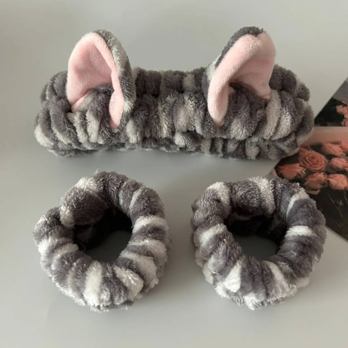 3pcs/set Cute Cat Ear Leopard  - Makeup Beauty Set 评论和价格