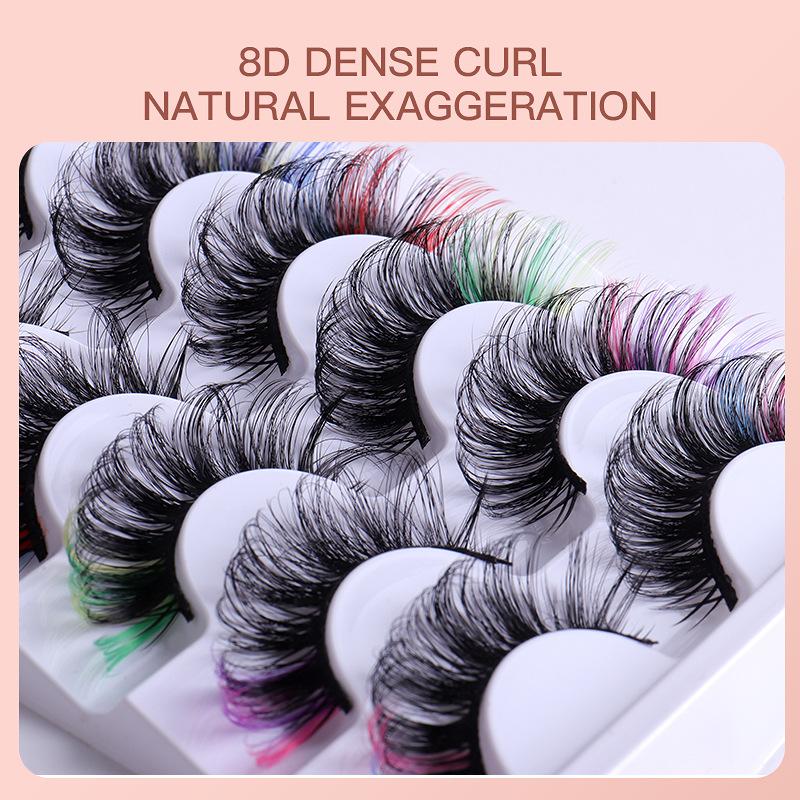 7 Pairs Colorful False Eyelash - False Eyelashes Natural 评论和价格