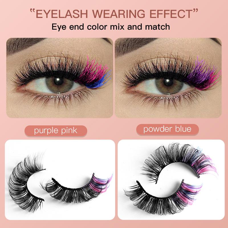 7 Pairs Colorful False Eyelash - False Eyelashes Natural 评论和价格