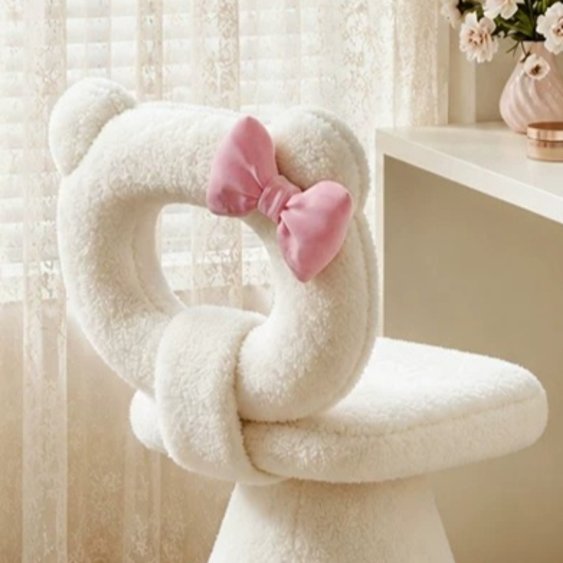 Bow Dressing Vanity Stool Pink - Beauty Of Makeup 评论和价格