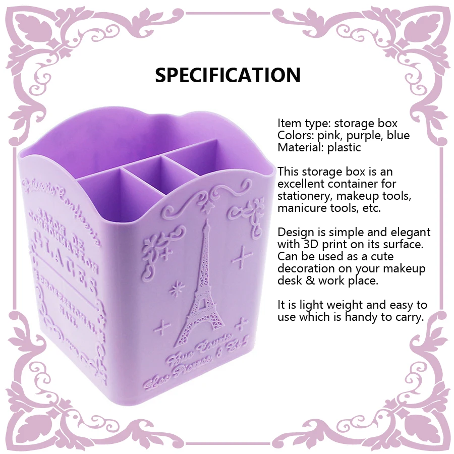 4-Compartment Nail Art Brush H - Beauty Makeup Box 评论和价格