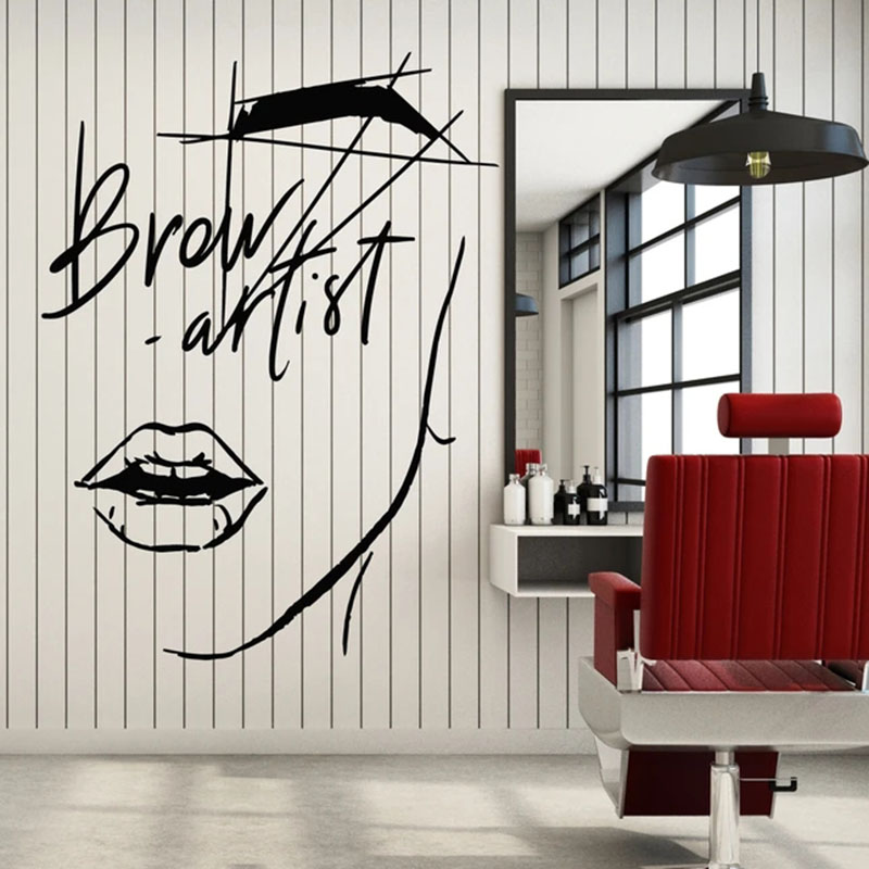 Abstract Girl Face Wall Decal  - Beauty Makeup Artist 评论和价格