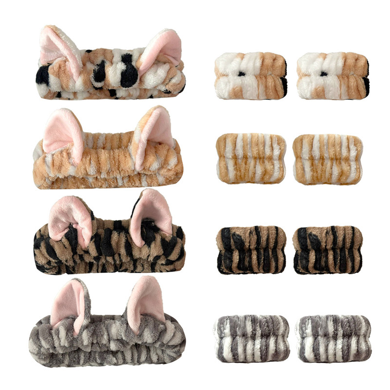 3pcs/set Cute Cat Ear Leopard  - Makeup Beauty Set 评论和价格
