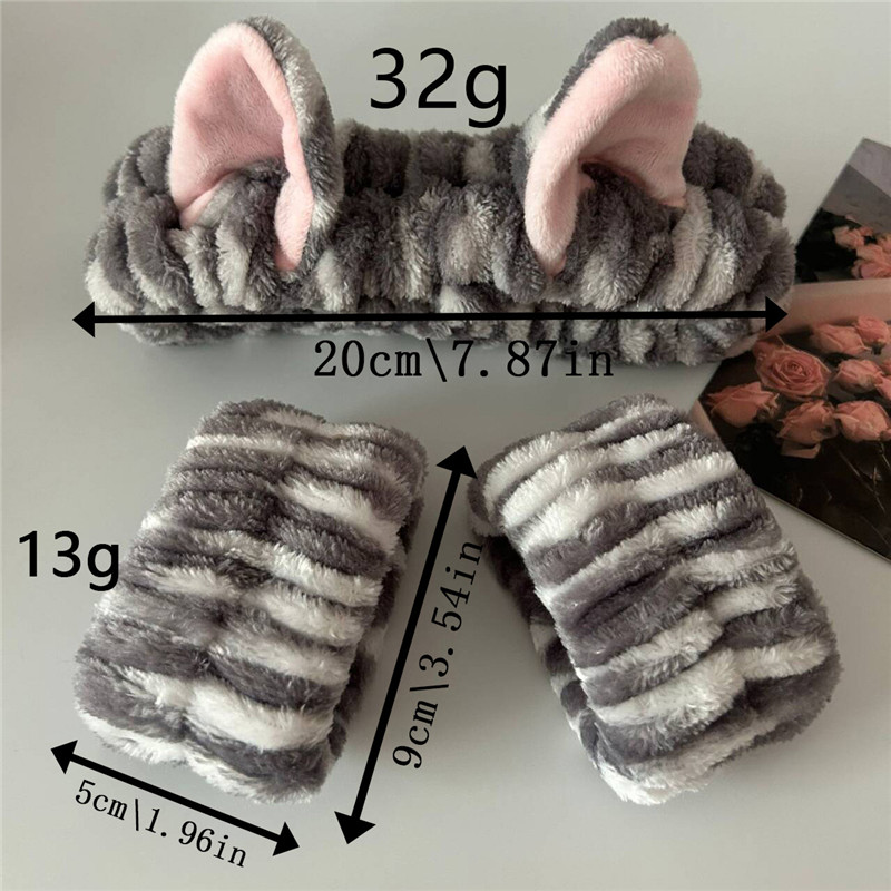 3pcs/set Cute Cat Ear Leopard  - Makeup Beauty Set 评论和价格