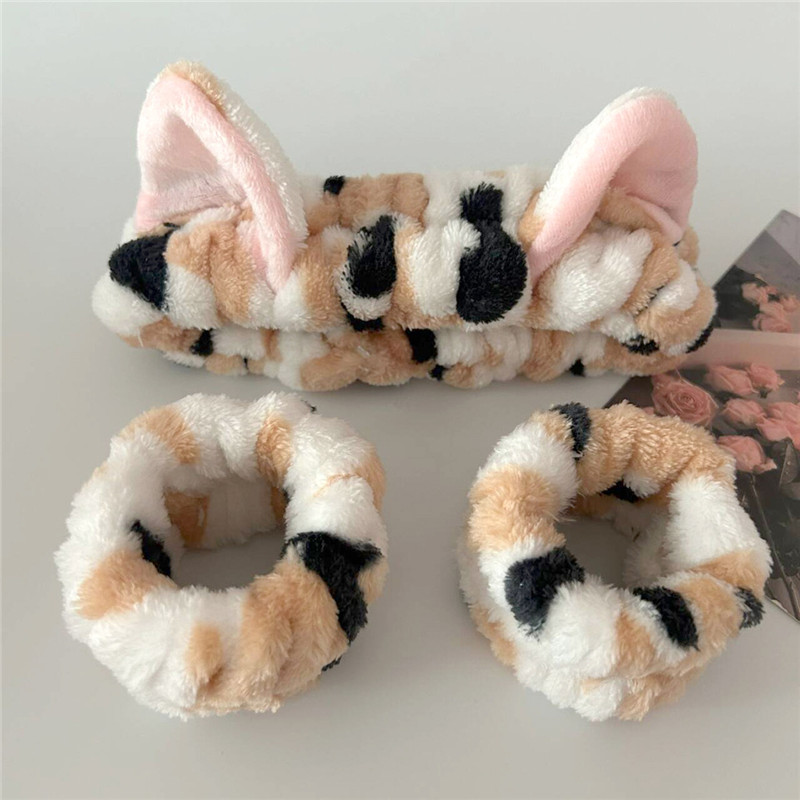 3pcs/set Cute Cat Ear Leopard  - Makeup Beauty Set 评论和价格