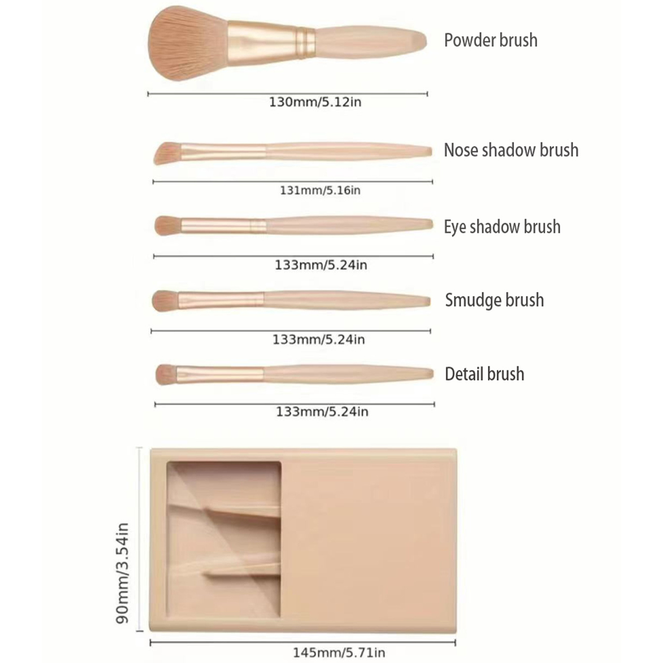5pcs Cosmetic Brush Kit With M - Makeup Beauty Set 评论和价格