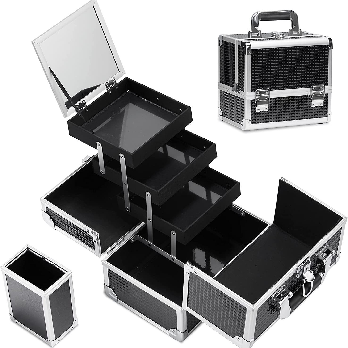 2026 3-Tray Aluminum Makeup Ca - Beauty Makeup Artist 评论和价格