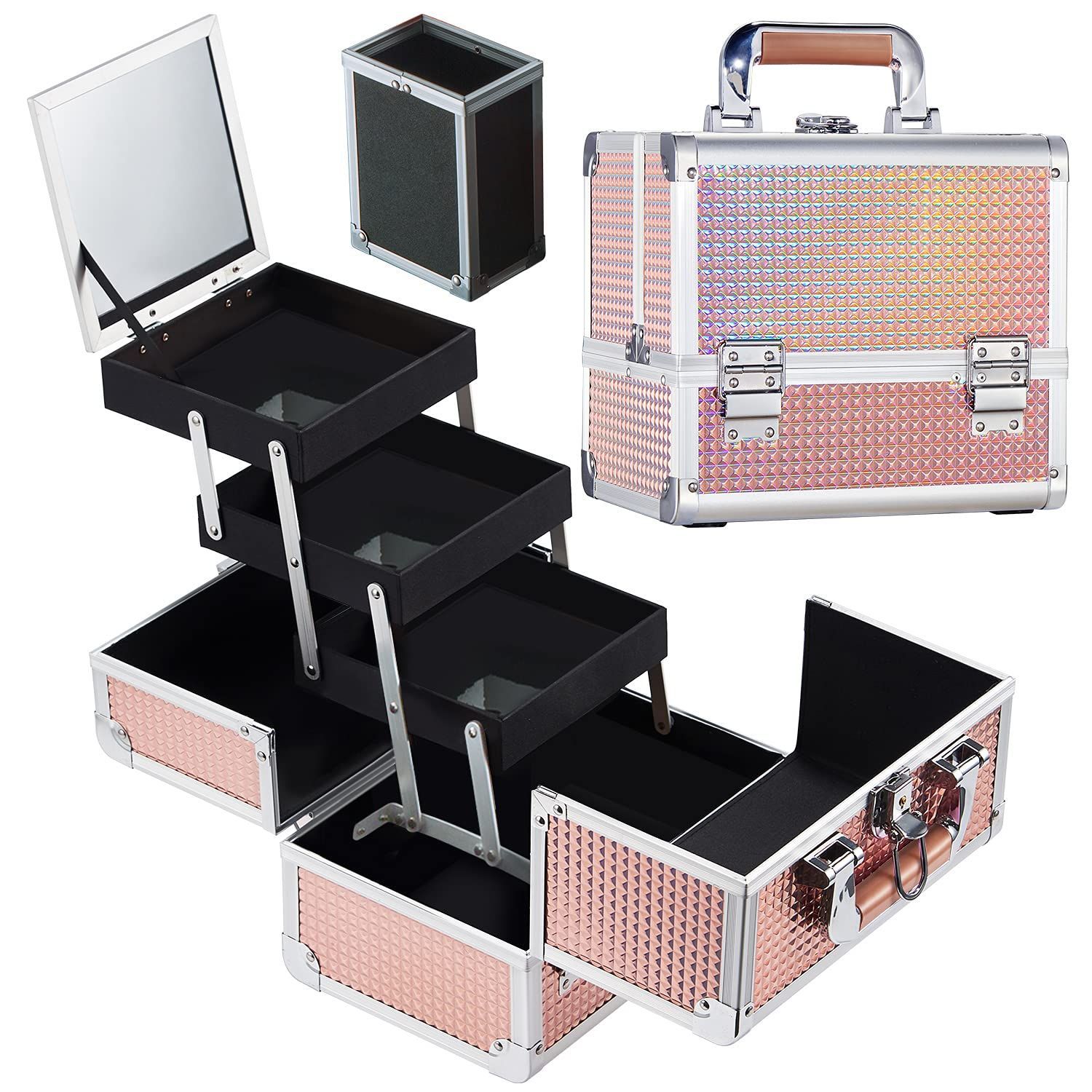 2026 3-Tray Aluminum Makeup Ca - Beauty Makeup Artist 评论和价格